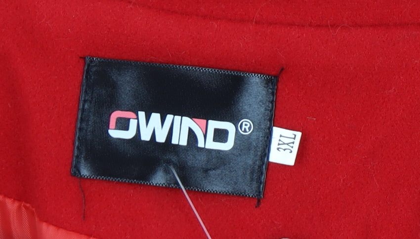 GWIND Women’s Red Overcoat 3XL - Classic Style