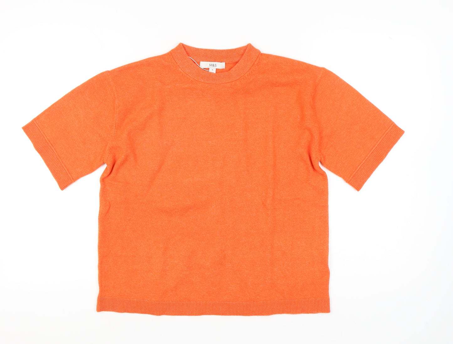 Marks and Spencer Women’s Orange Mock Neck Pullover Jumper M