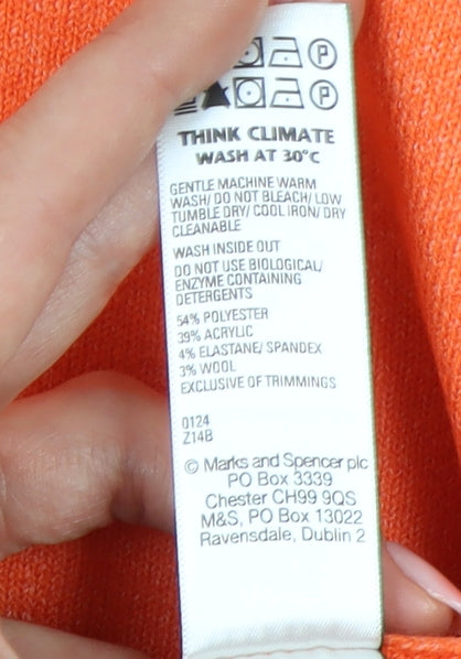 Marks and Spencer Women’s Orange Mock Neck Pullover Jumper M