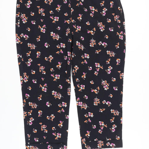 Marks and Spencer Women's Black Floral Capri Trousers