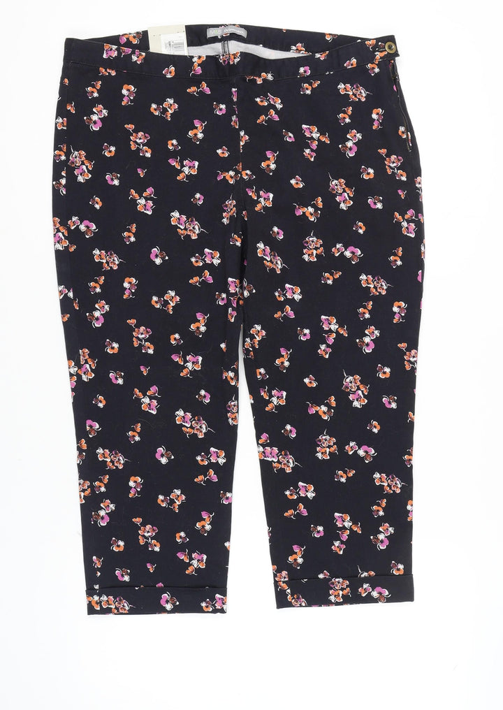 Marks and Spencer Women's Black Floral Capri Trousers