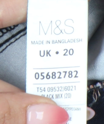 Marks and Spencer Women's Black Floral Capri Trousers