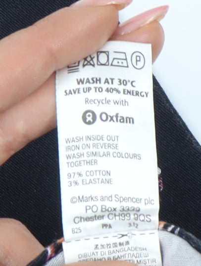 Marks and Spencer Women's Black Floral Capri Trousers