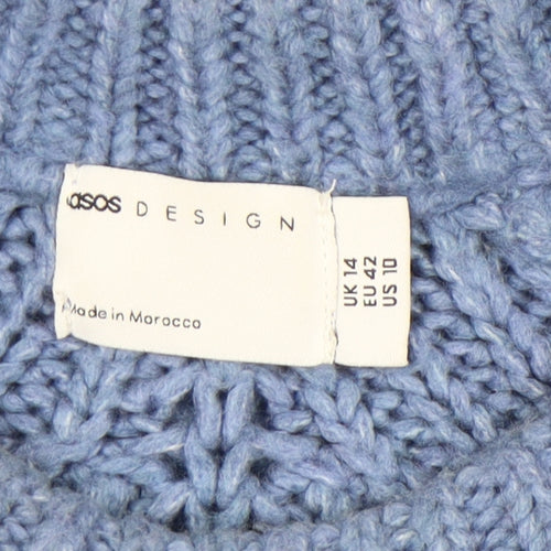 ASOS DESIGN Women's Blue Crew Neck Pullover Jumper