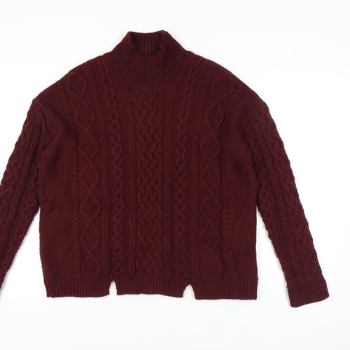Marks and Spencer Women's Red Cable-Knit Pullover L