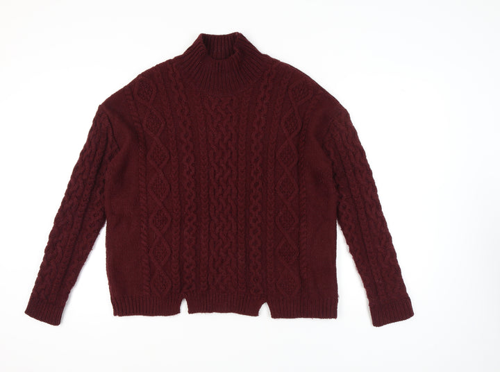 Marks and Spencer Women's Red Cable-Knit Pullover L