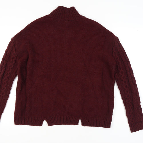 Marks and Spencer Women's Red Cable-Knit Pullover L