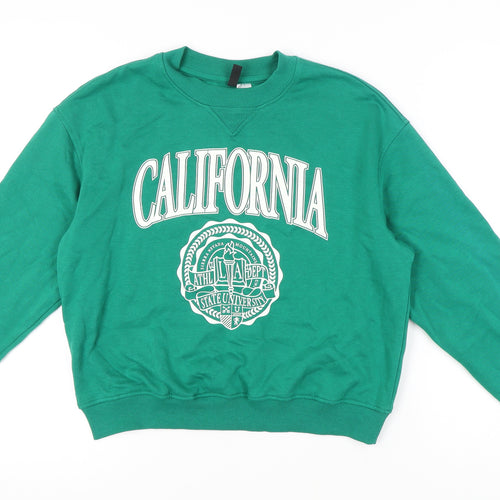 H&M Women's Green Pullover Sweatshirt Size 12