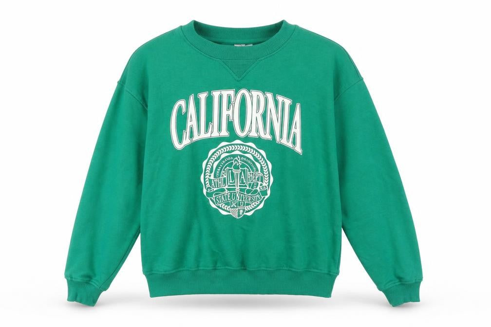 Front view of H&M Women's Green Pullover Sweatshirt, size 12