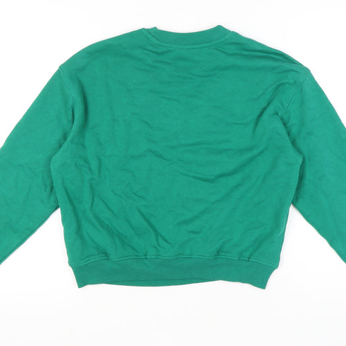 H&M Women's Green Pullover Sweatshirt Size 12