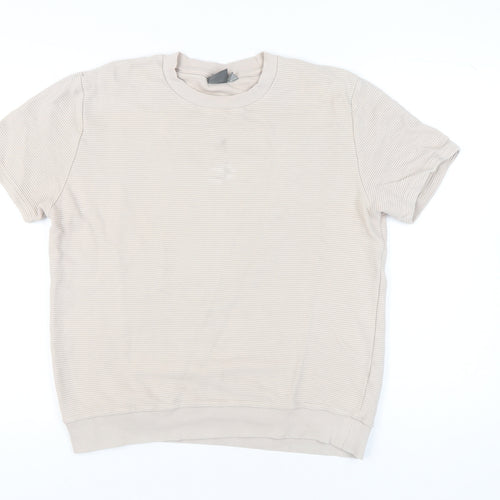 ASOS Men’s Beige Striped Crew Neck T-Shirt, L