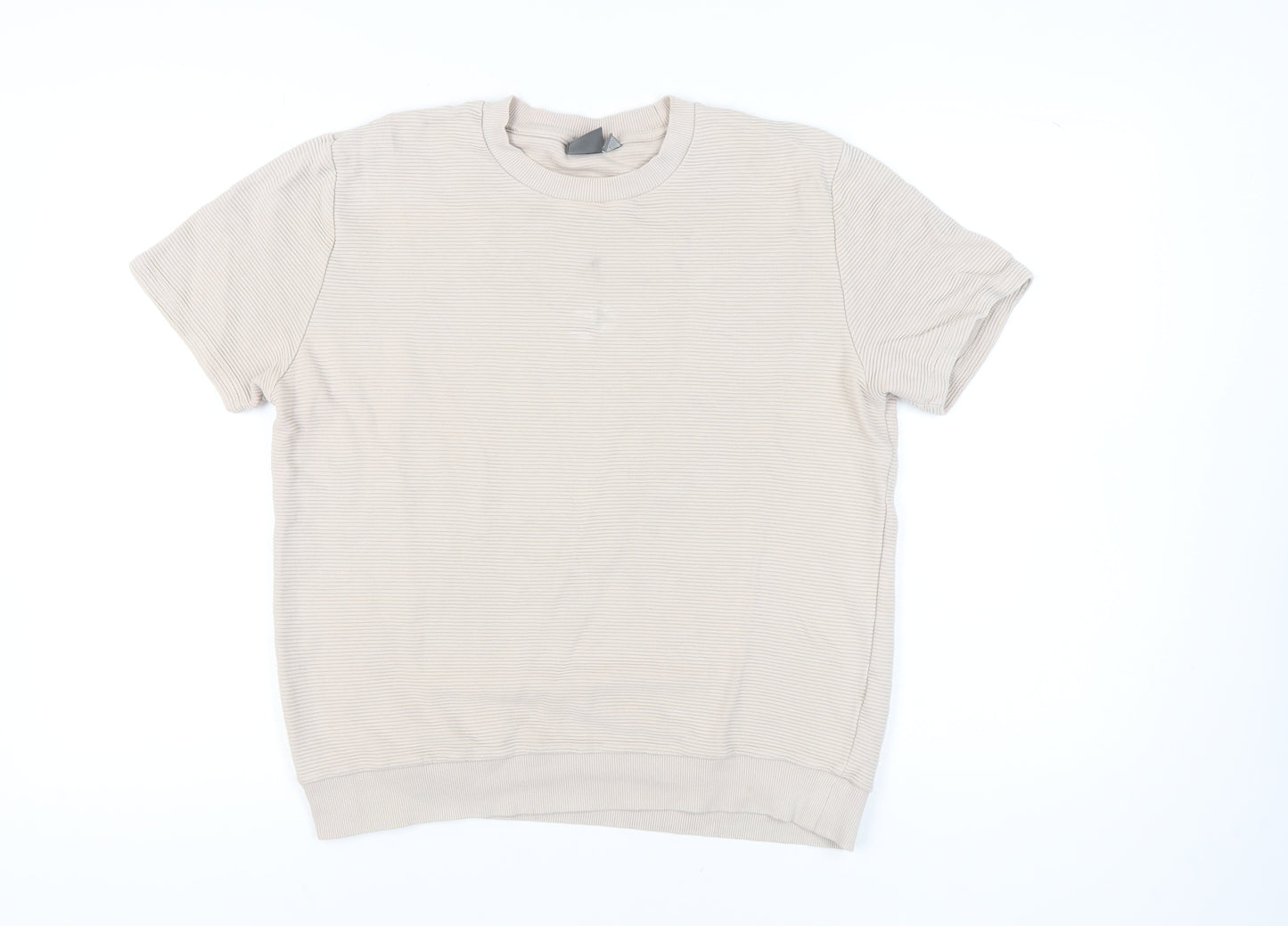 ASOS Men’s Beige Striped Crew Neck T-Shirt, L