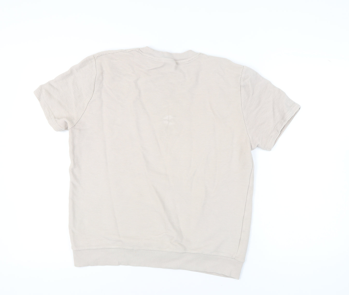 ASOS Men’s Beige Striped Crew Neck T-Shirt, L