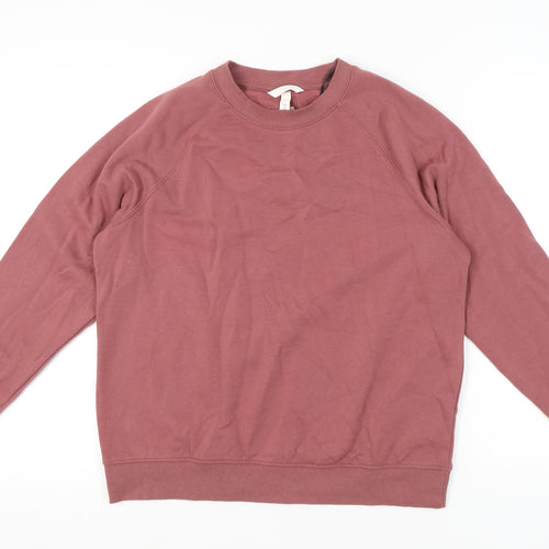H&M Womens Pink Pullover Sweatshirt - Size S, Crew Neck