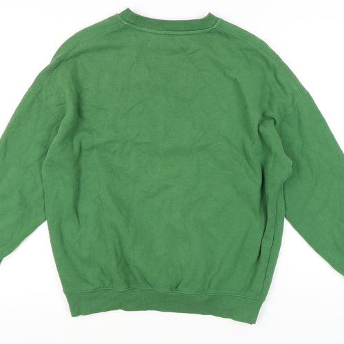 H&M Girls Green Graphic Sweatshirt, Size 12-13Y Pullover