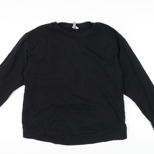 ASOS Women's Black Cotton Pullover Sweatshirt Size 12