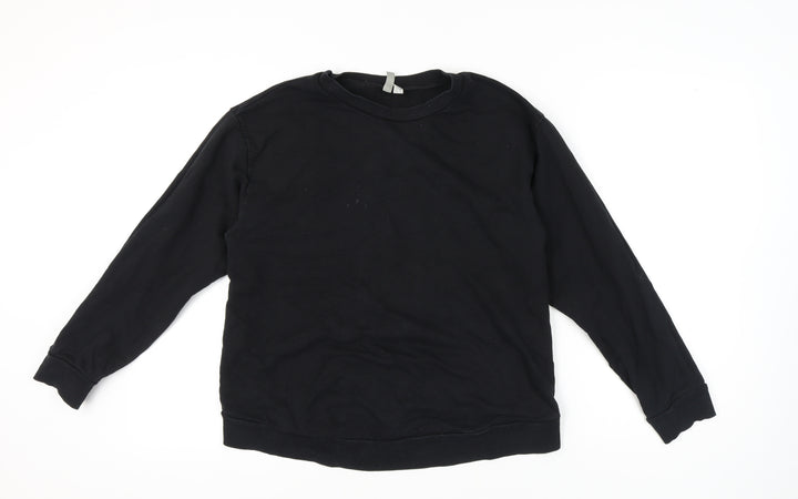 ASOS Women's Black Cotton Pullover Sweatshirt Size 12