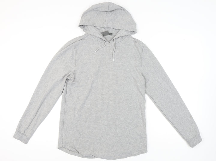 ASOS Men's Grey Pullover Hoodie, Size L, Regular Fit