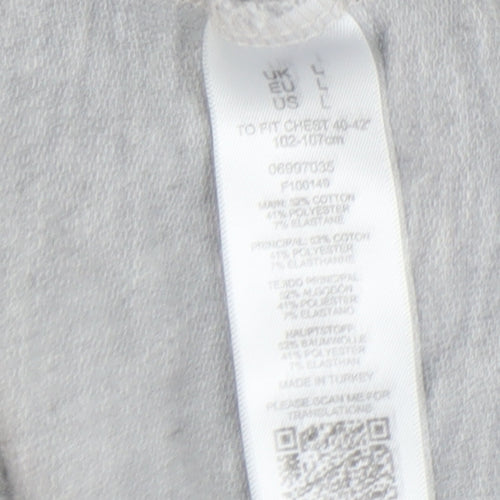 ASOS Men's Grey Pullover Hoodie, Size L, Regular Fit
