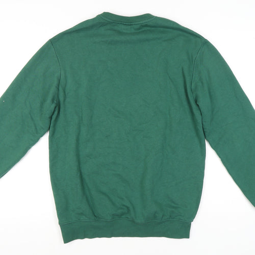 H&M Men's Green Pullover Sweatshirt, Size S, Relaxed Fit