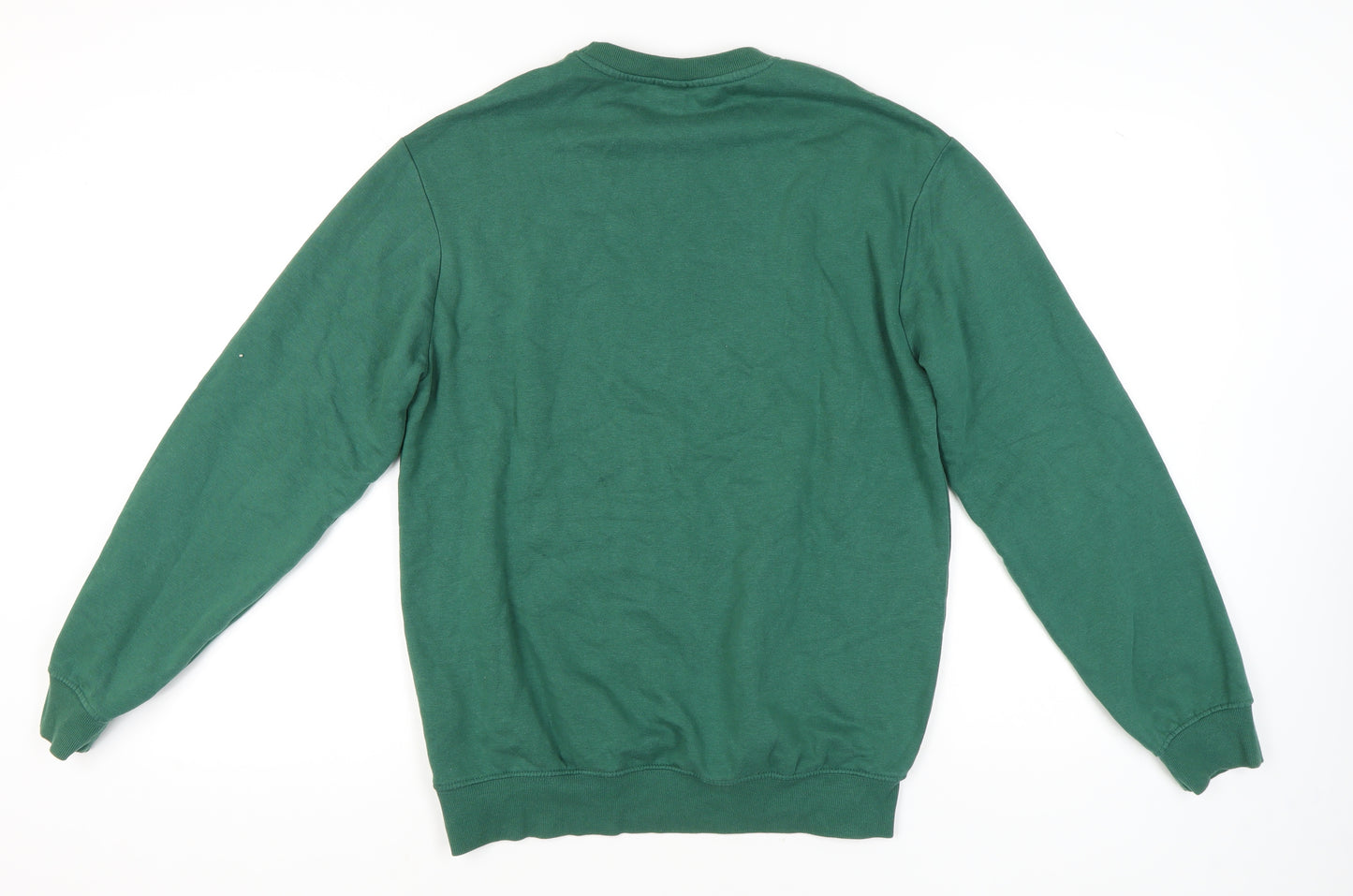 H&M Men's Green Pullover Sweatshirt, Size S, Relaxed Fit