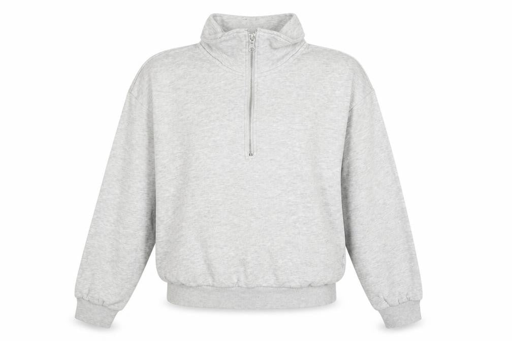 Front view of H&M Women's Grey Pullover Sweatshirt, size S