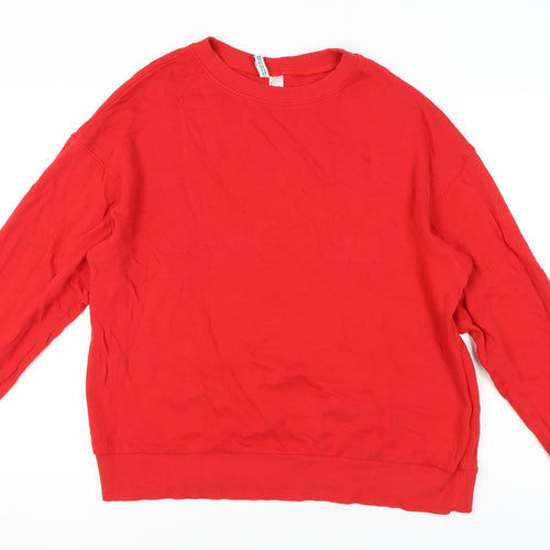 Red Unisex Sweatshirt, Size L, Casual Cotton Crew Neck