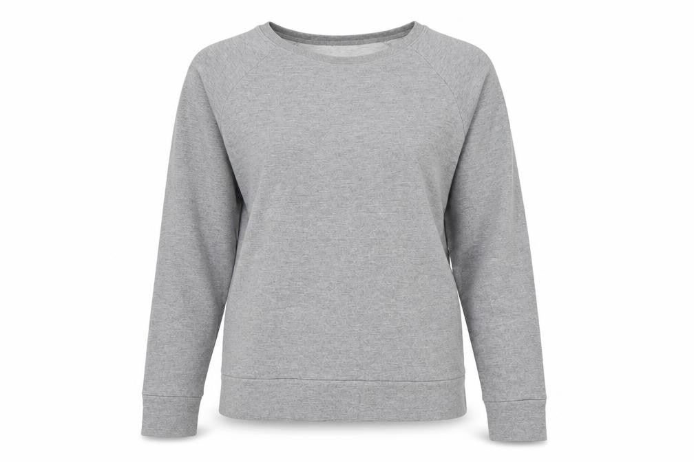 Front view of H&M Women's Grey Sweatshirt, size 12, Pullover Crew Neck