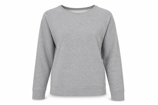 Front view of H&M Women's Grey Sweatshirt, size 12, Pullover Crew Neck