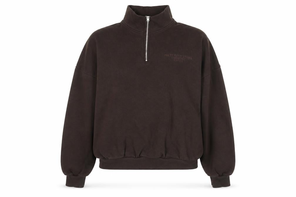 Front view of PRETTYLITTLETHING Women's Brown M Pullover Sweatshirt