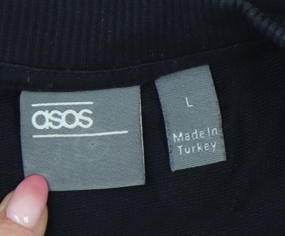 ASOS Men's Black Crew Neck Sweatshirt, Size L