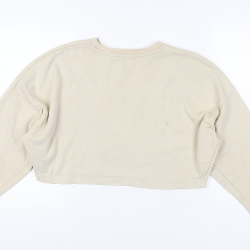 Boohoo Women Beige Pullover Sweatshirt L