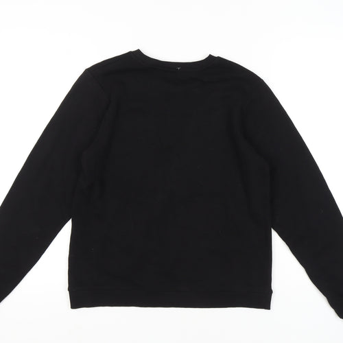 ASOS Women's Black Sweatshirt, UK 8, Lined, Logo, Casual