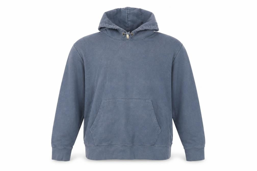 Front view of Marks & Spencer Men's Blue Pullover Hoodie, size L