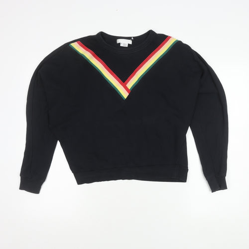 Women's Black Cotton Pullover Jumper M