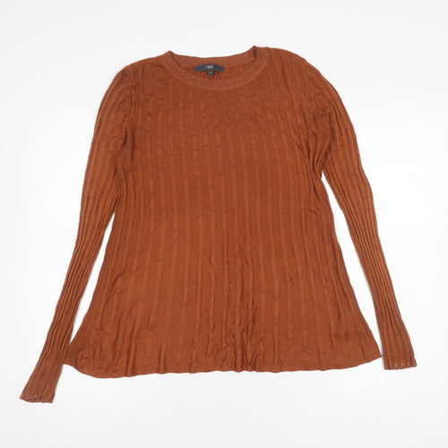 Next Women's Brown Knit Top Size 10 Long Sleeve