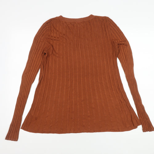 Next Women's Brown Knit Top Size 10 Long Sleeve