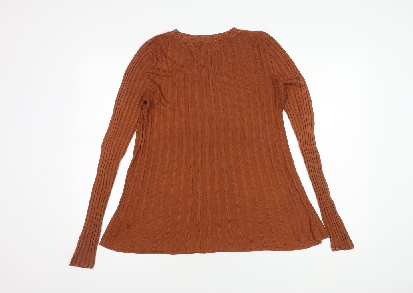 Next Women's Brown Knit Top Size 10 Long Sleeve