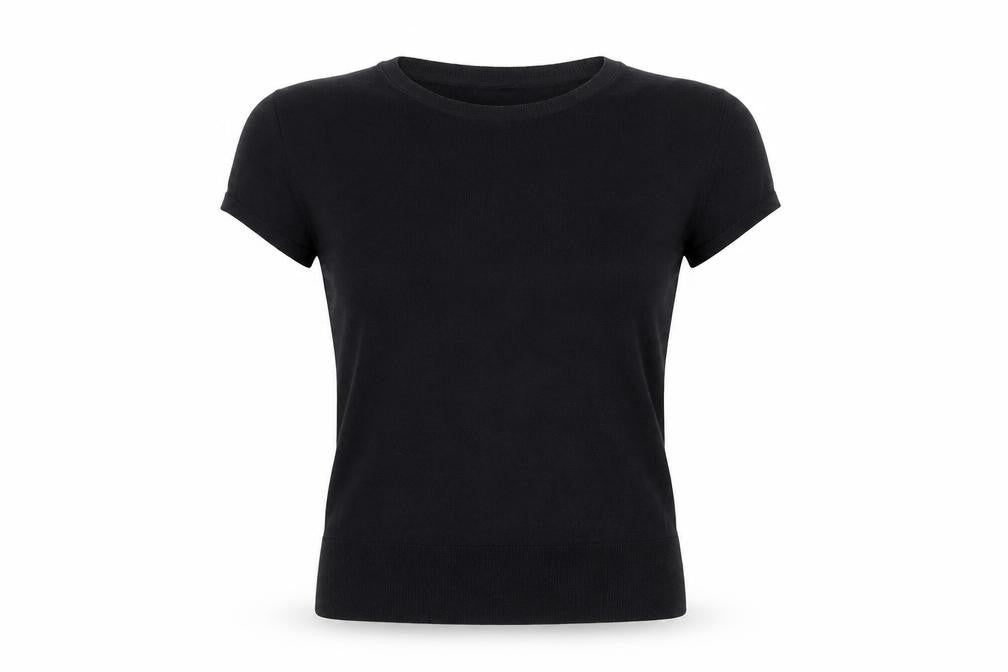 Front view of Lands' End Women's Black XL Crew Neck Top