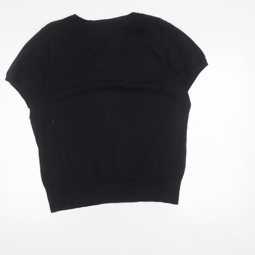 Lands' End Women's Black XL Crew Neck Top