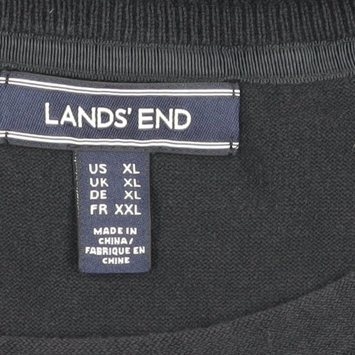Lands' End Women's Black XL Crew Neck Top