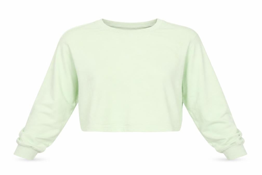 Front view of Missguided Women's Green Pullover Sweatshirt, size 14