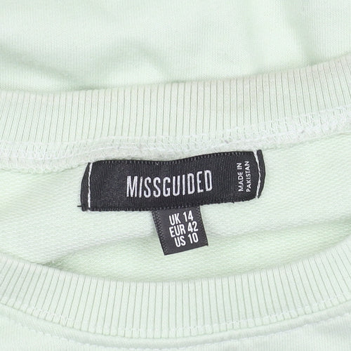 Missguided Women's Green Pullover Sweatshirt Size 14