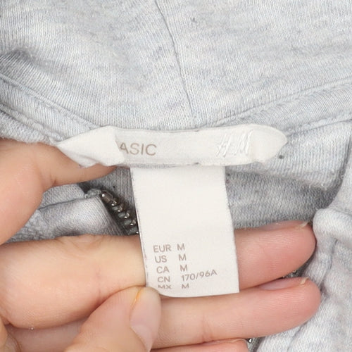 H&M Grey Women's Basic Jacket Size M Full Zip Hooded