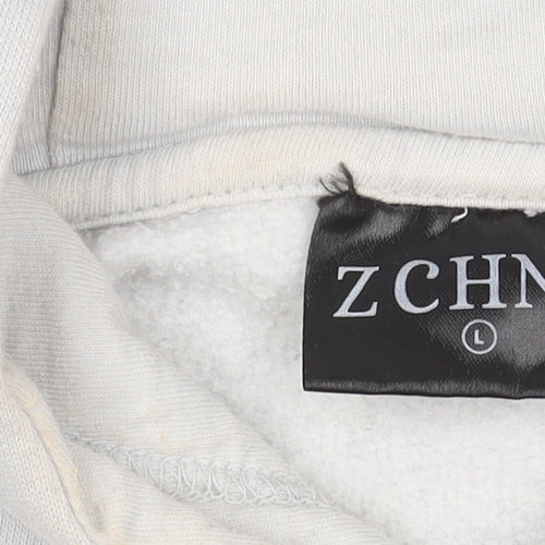 ZCHNO Unisex White Pullover Hoodie L - Casual Comfort