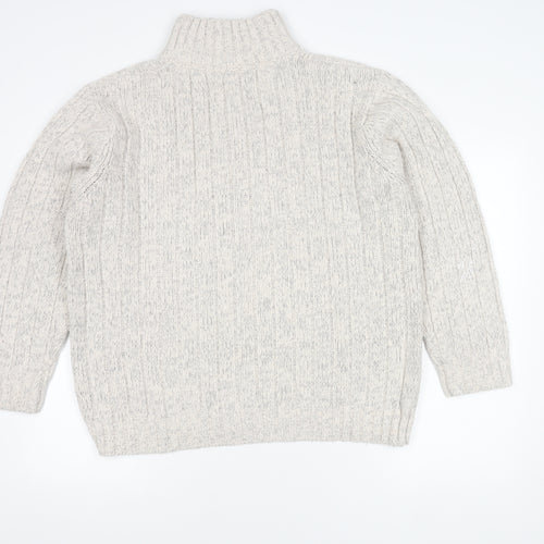 North Coast Men's Ivory Wool Cable-Knit Jumper L