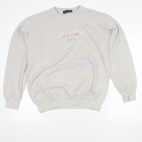 PRETTYLITTLETHING Beige Women's XS Pullover Sweatshirt