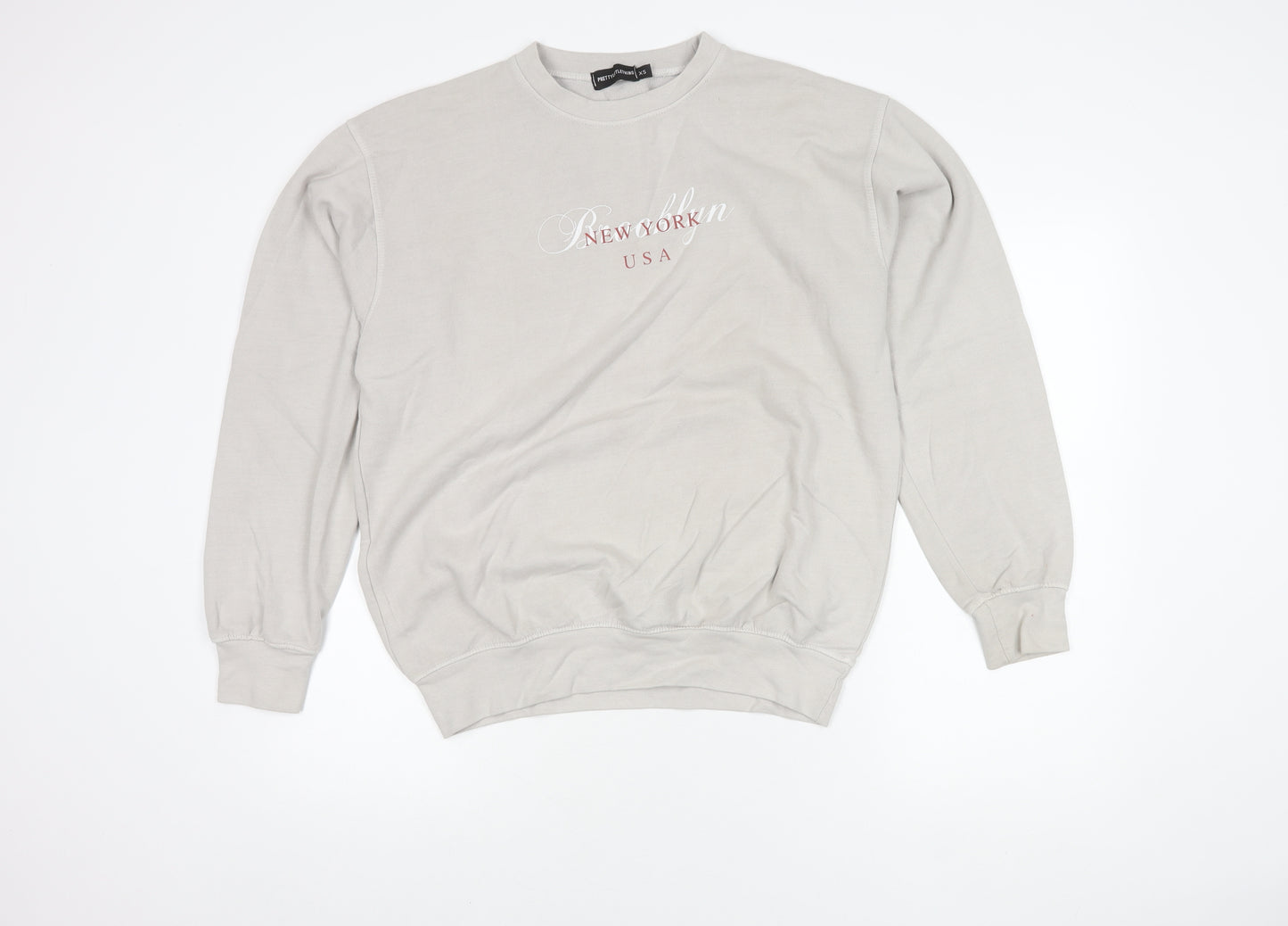 PRETTYLITTLETHING Beige Women's XS Pullover Sweatshirt