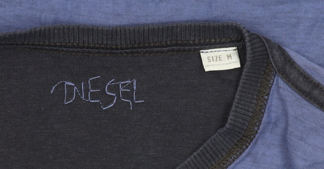 Diesel Men's Blue Graphic Print T-Shirt, Size M