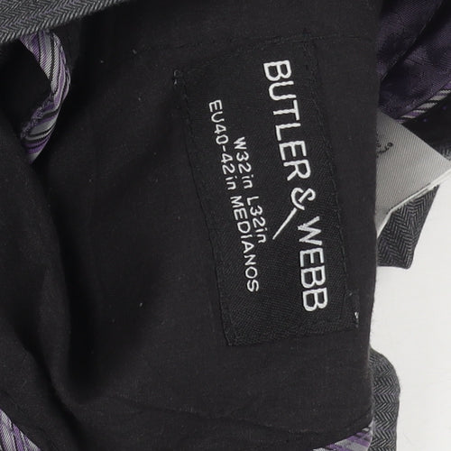 Butler & Webb Men's Grey Dress Pants, 32W x 32L